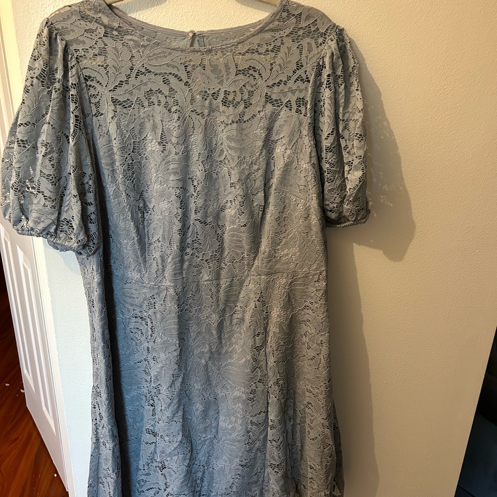 Vince Camuto Gray Lace Long Sleeve Dress size 14w